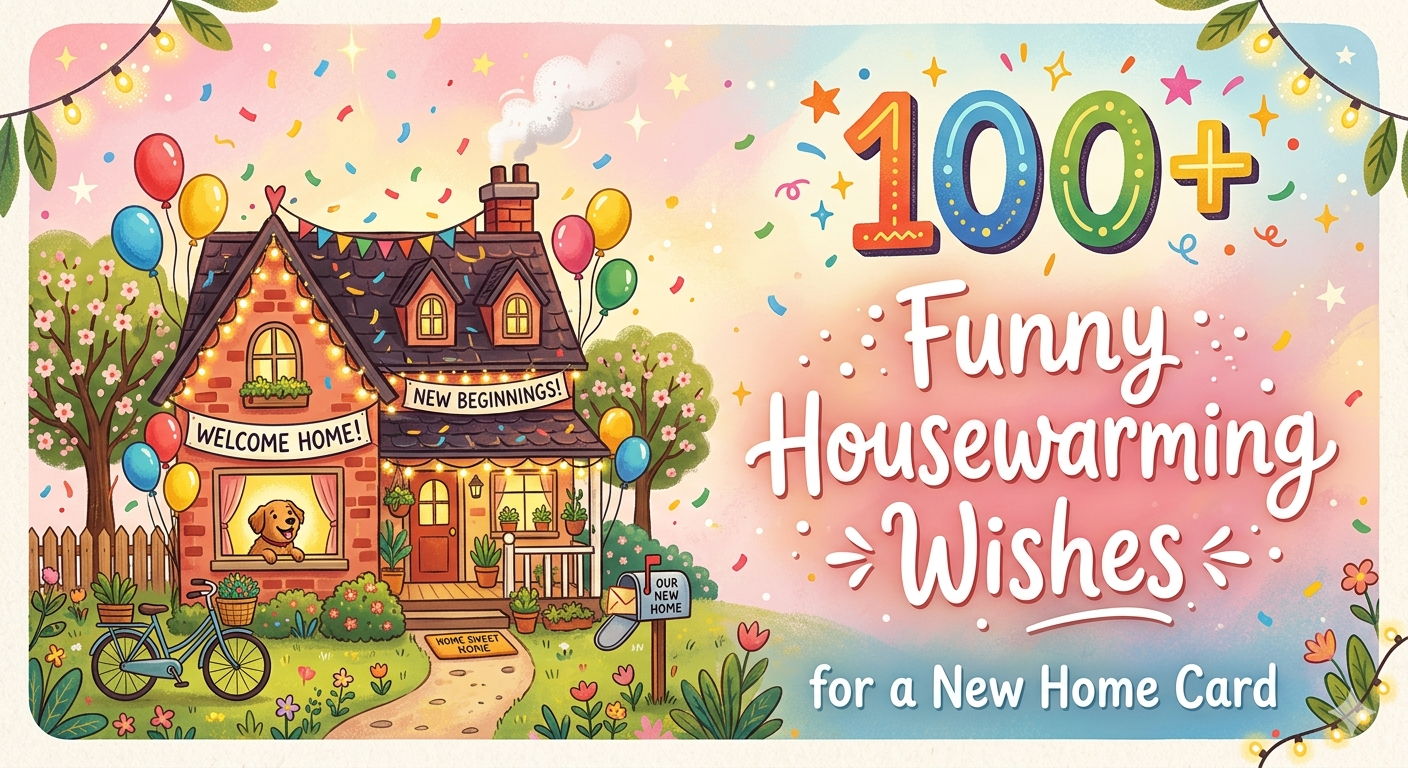 100+ Funny Housewarming Wishes for a New Home Card